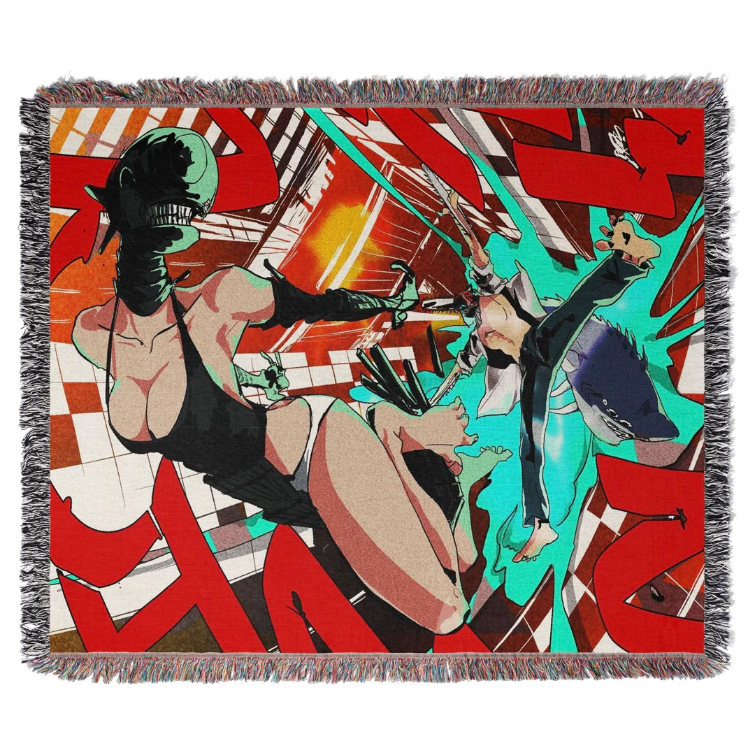 Chainsaw 3 Woven Blanket Tapestry - Image 2