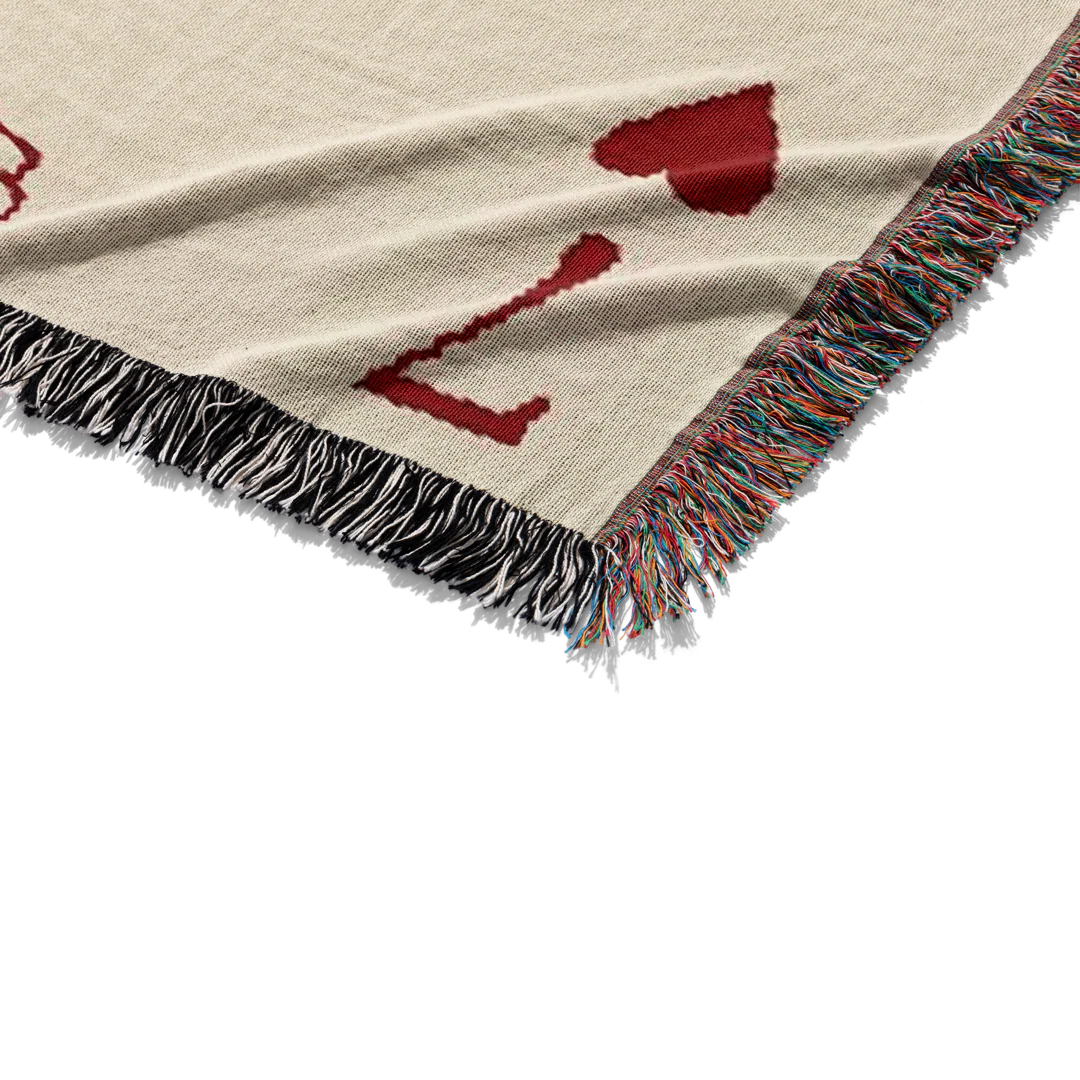 Kitty Card Woven Blanket Tapestry - Image 3