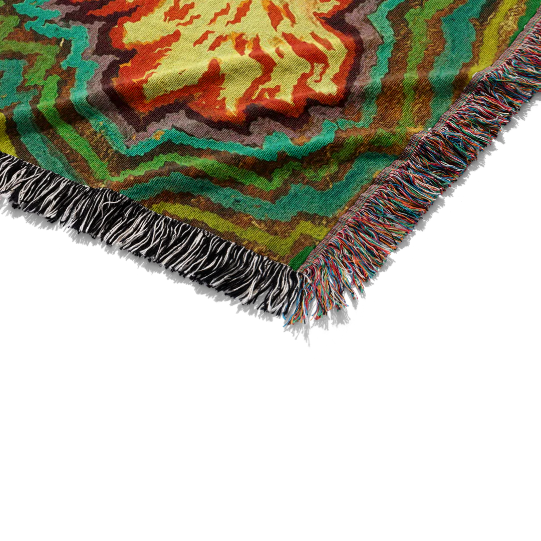 Louis Wain Trippy Cat Woven Blanket Tapestry - Image 3
