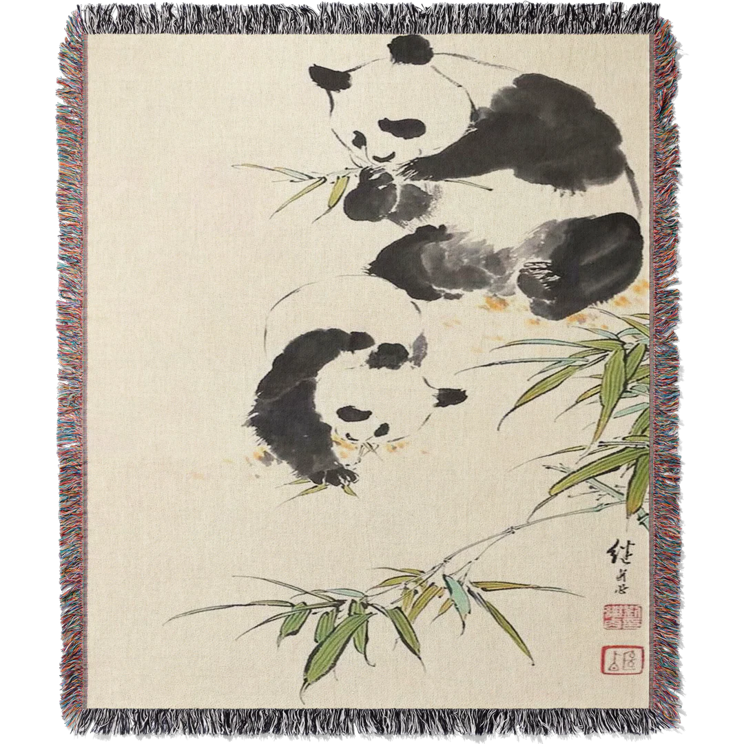 Pandas Woven Blanket Tapestry