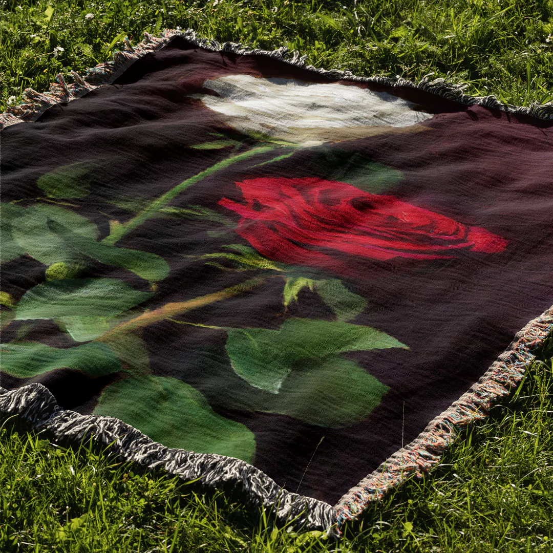 Roses Woven Blanket Tapestry - Image 2