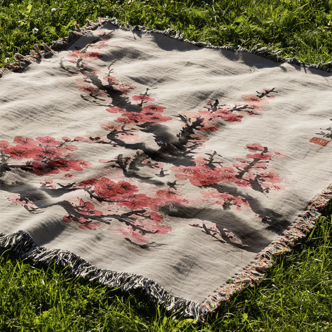 Sakura Woven Blanket Tapestry - Image 2