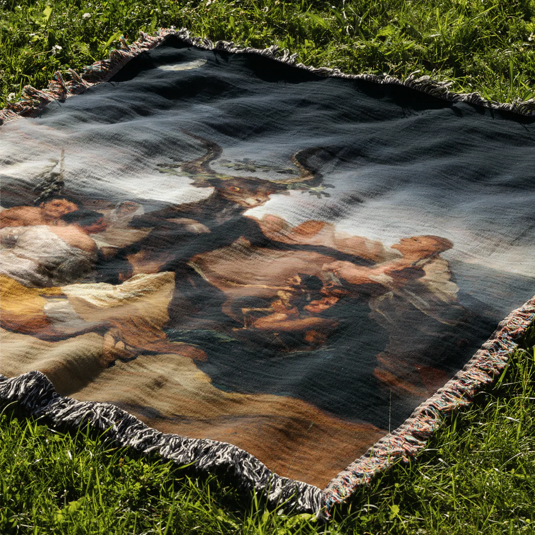 Witches' Sabbath by Francisco Goya Woven Blanket Tapestry - Image 2